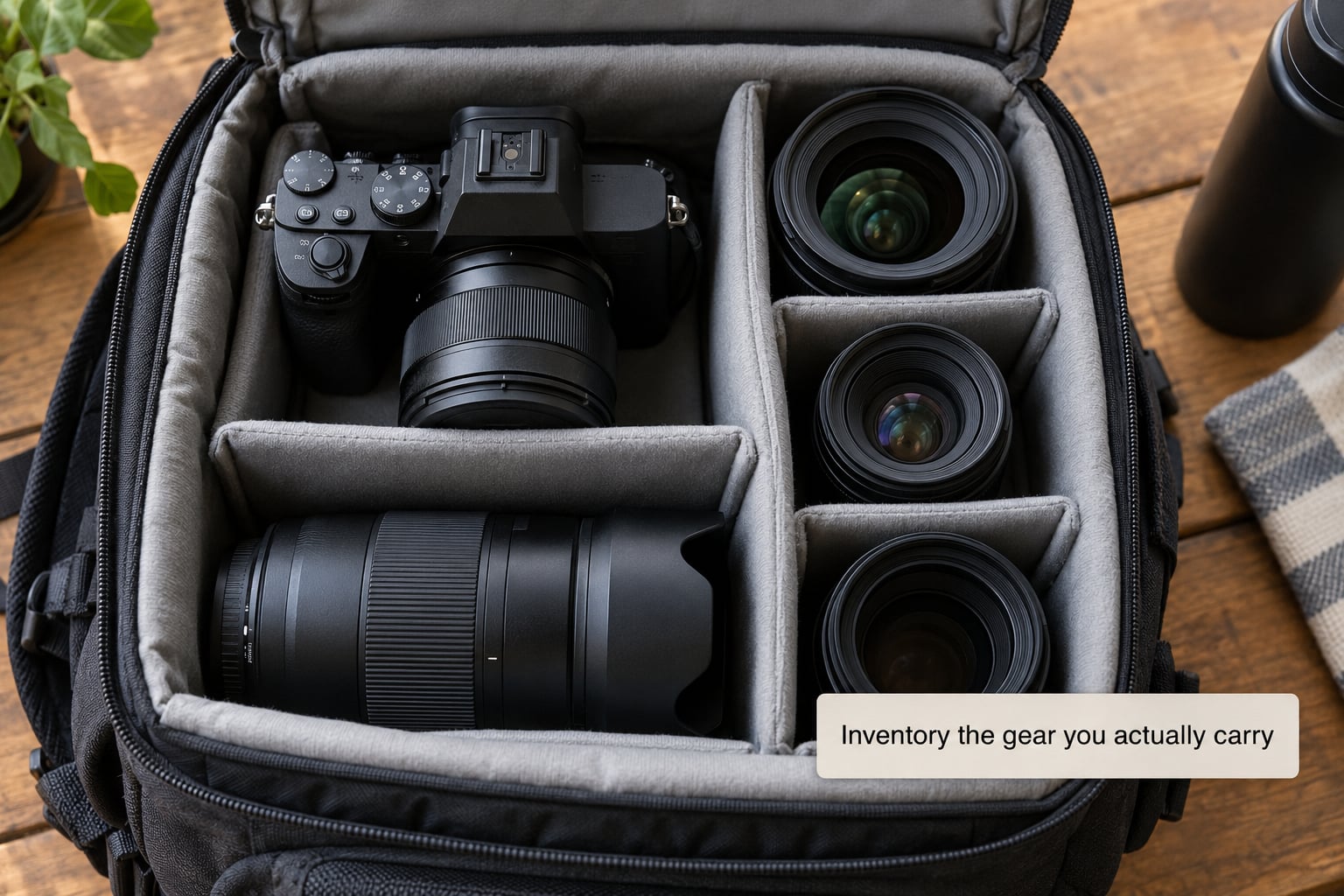 Inventory the gear you actually carry