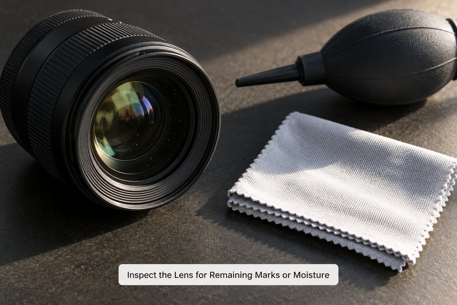 Inspect the Lens for Remaining Marks or Moisture
