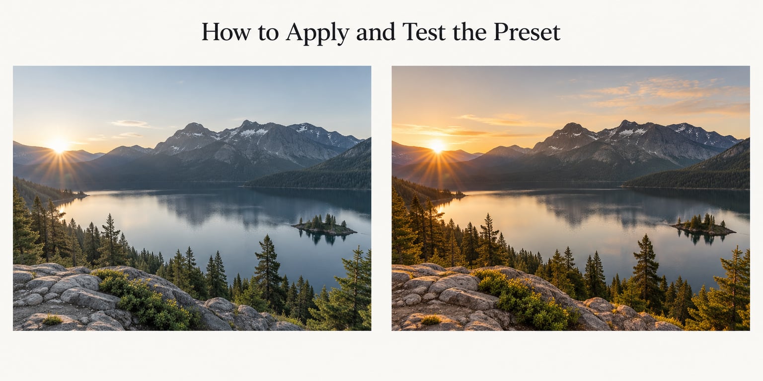 How to Apply and Test the Preset