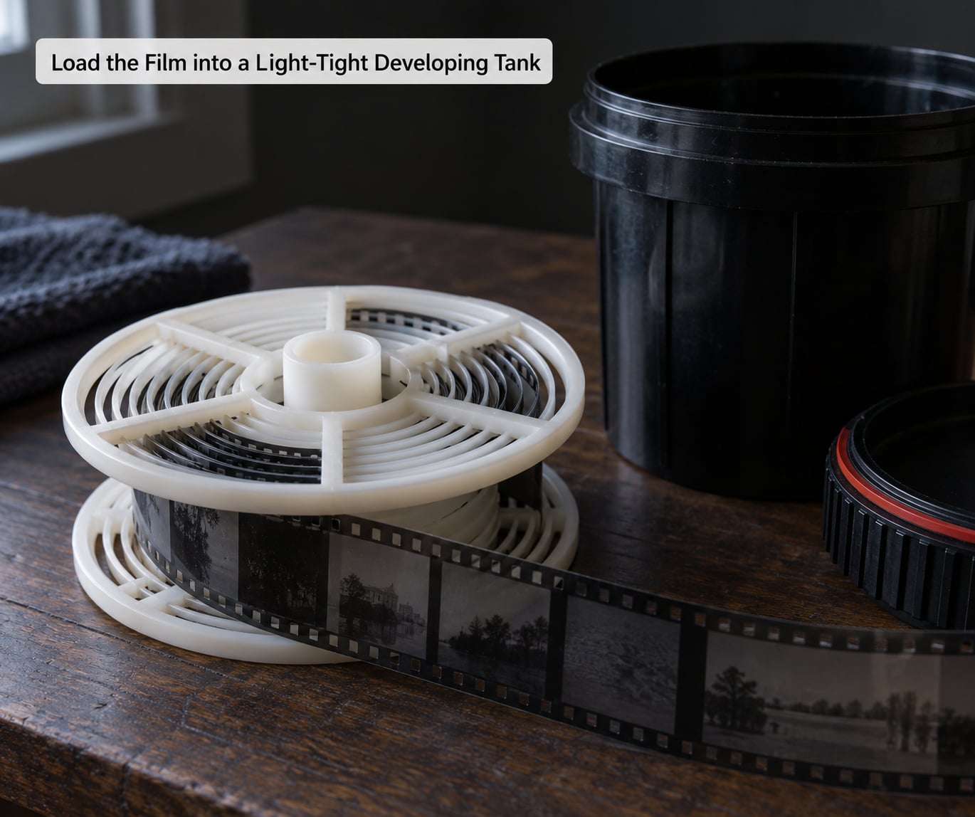 Load the Film into a Light-Tight Developing Tank