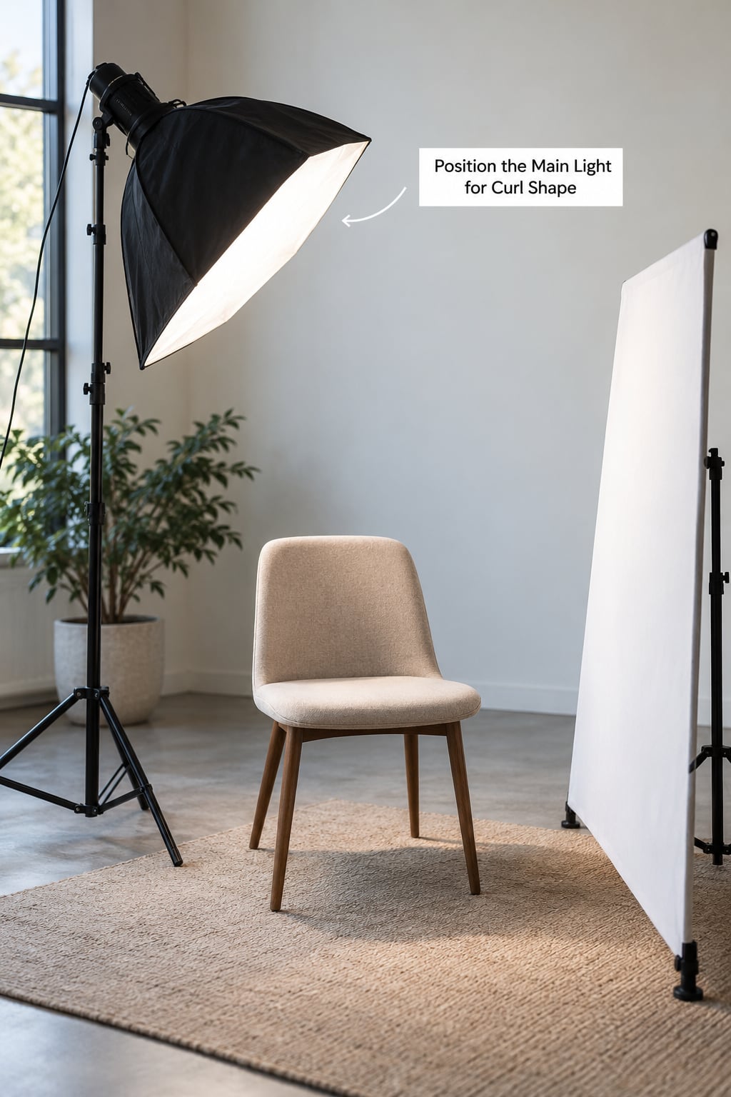 Position the Main Light for Curl Shape