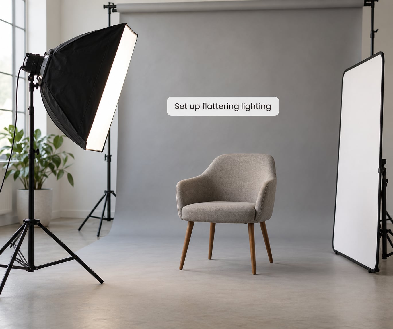 Set up flattering lighting