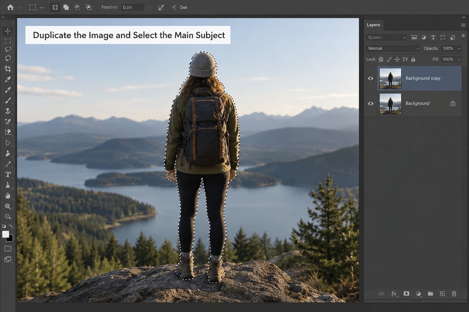 Duplicate the Image and Select the Main Subject