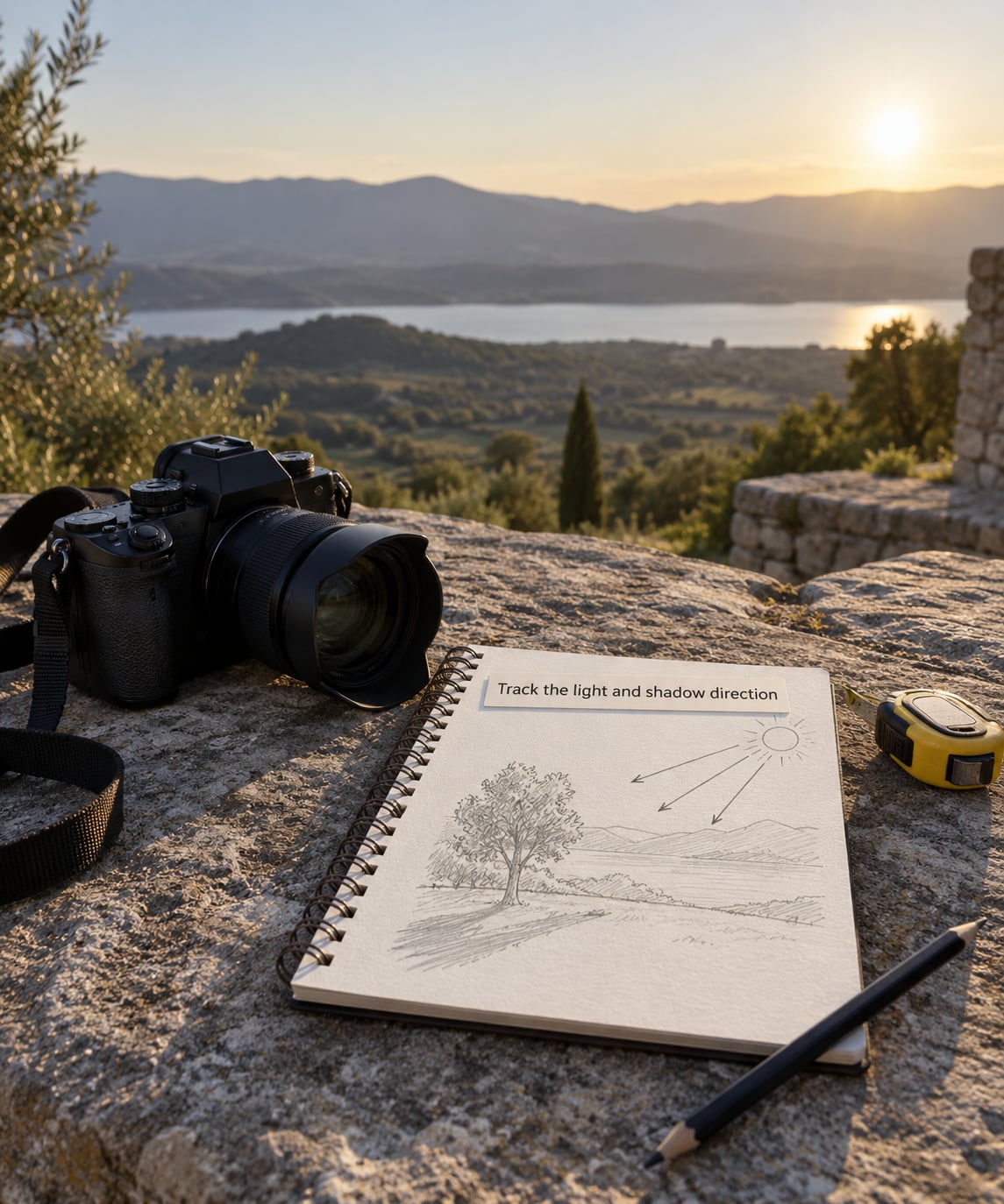 Track the light and shadow direction