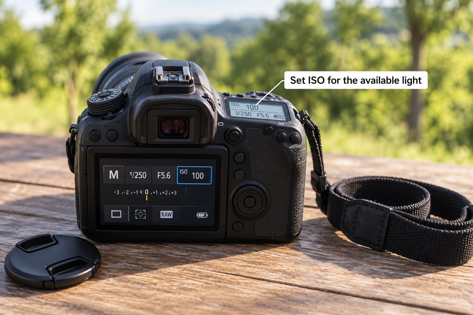 Set ISO for the available light