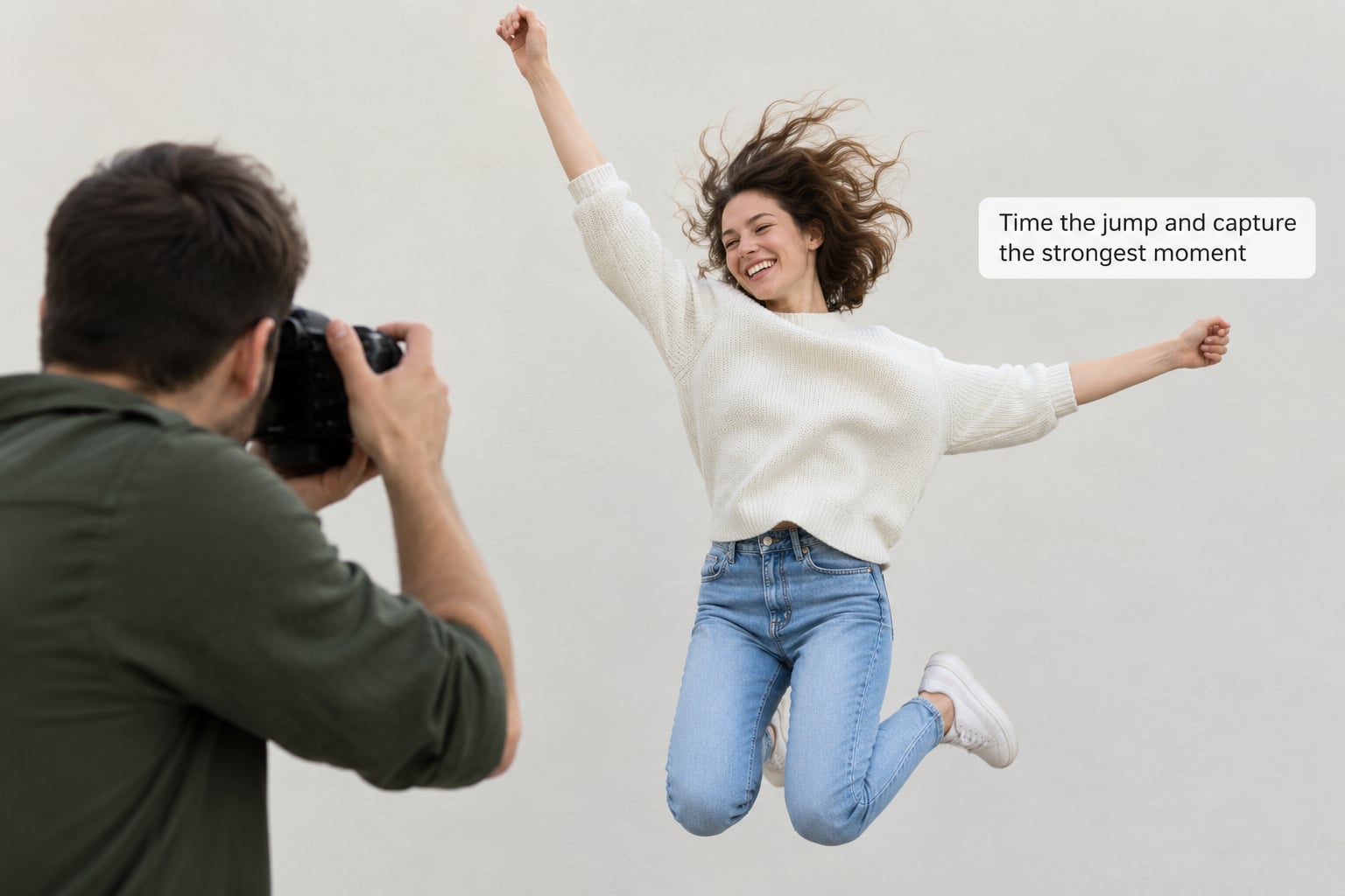 Time the jump and capture the strongest moment