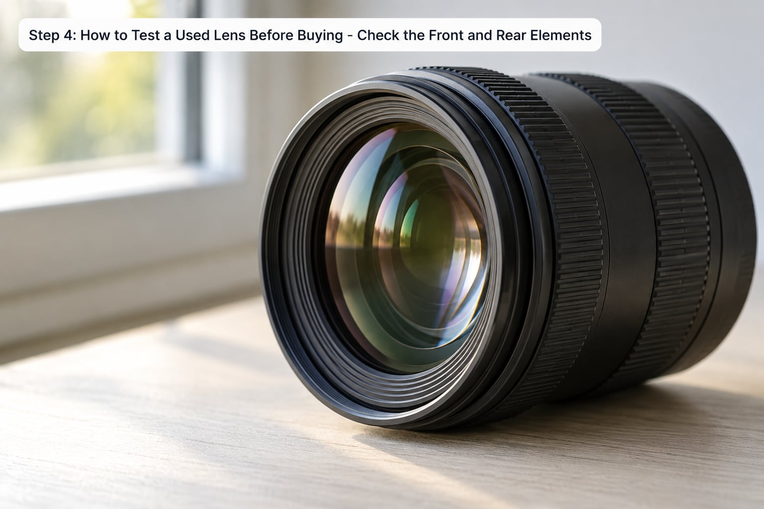 Step 4: How to Test a Used Lens Before Buying - Check the Front and Rear Elements