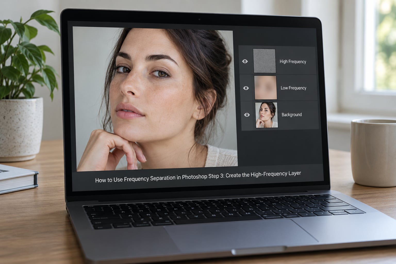 How to Use Frequency Separation in Photoshop Step 3: Create the High-Frequency Layer